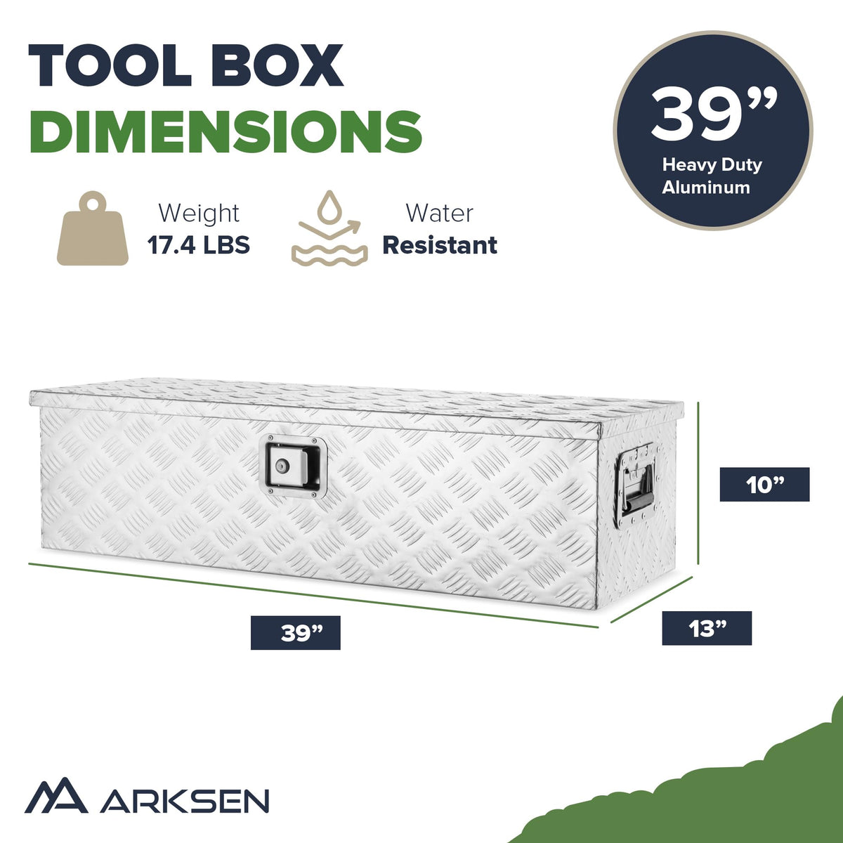 39"x13"x10" Heavy Duty Truck Bed Tool Box V440