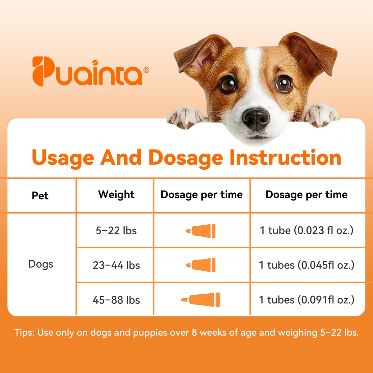 Flea and Tick Prevention for Small Dogs & Puppies, 3 Monthly Doses L13715