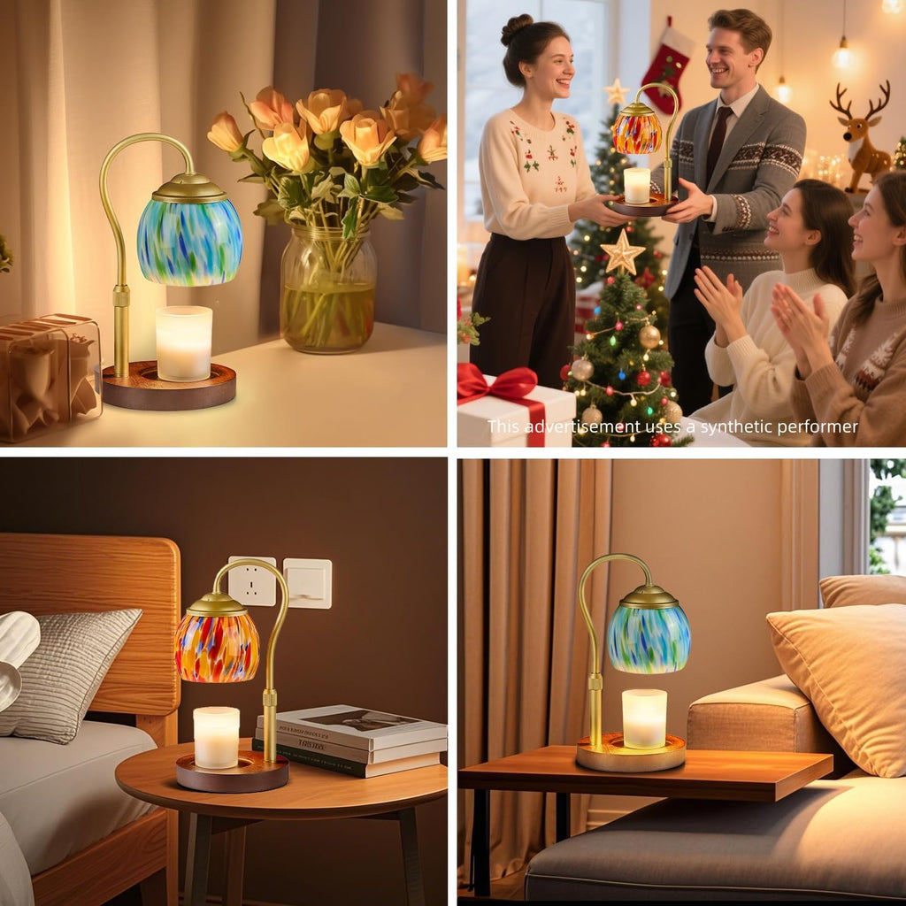 Blue Glass Candle Warmer Lamp A662