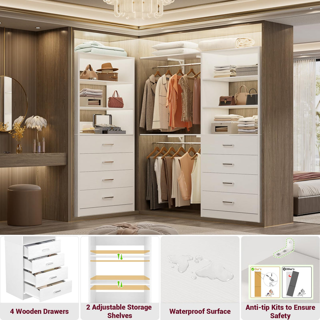 Wood Closet Organizer with 4 Drawers M32455
