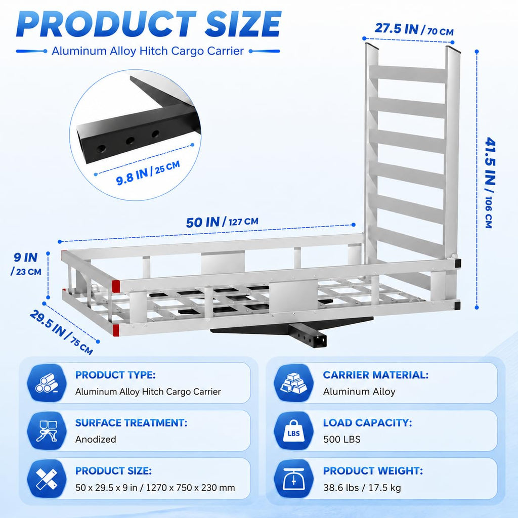Aluminum Hitch Cargo Carrier with Ramp J820679