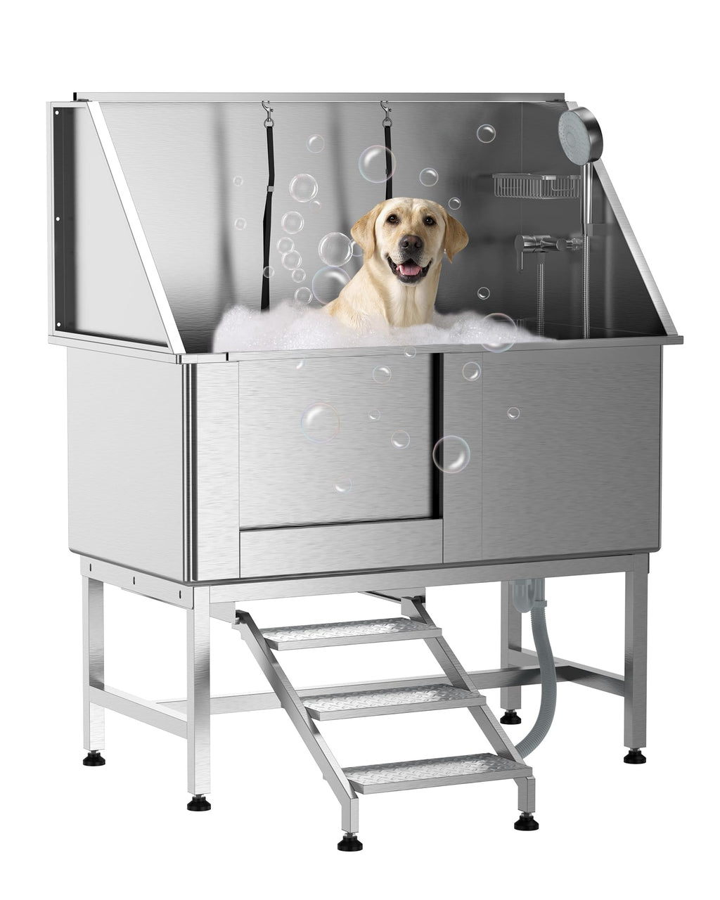 50" Stainless Steel Dog Grooming Bathtub with Faucet A785321