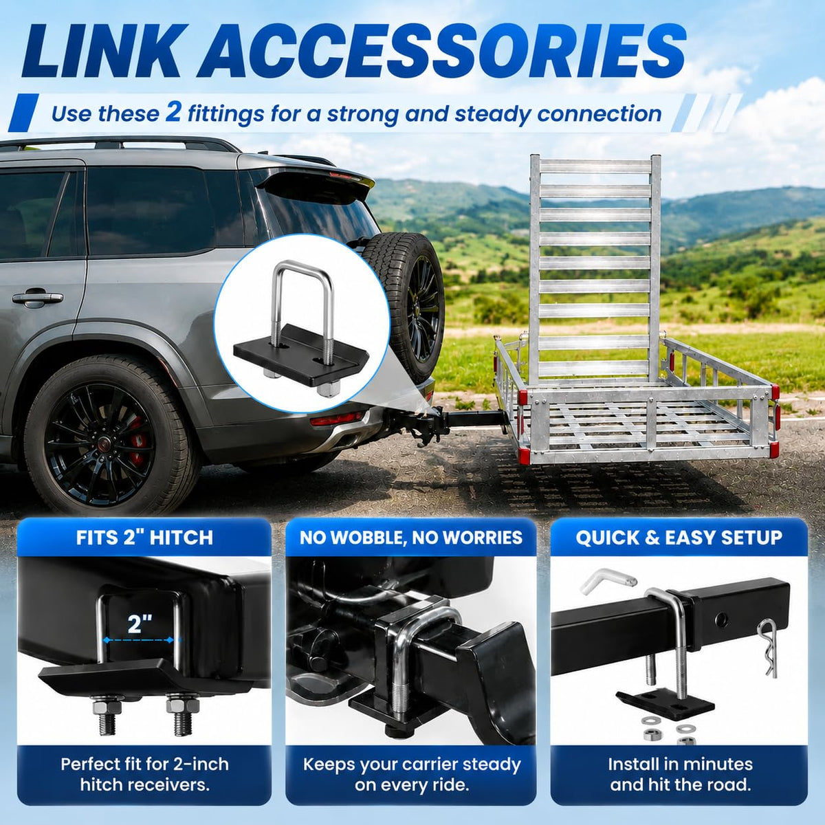 Aluminum Hitch Cargo Carrier with Ramp J820679