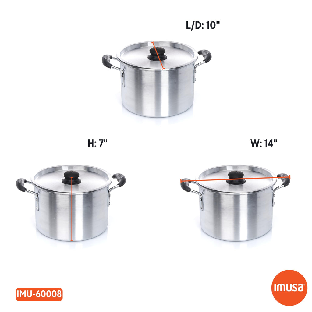 Silver 8 Quart Aluminum Stock Pot with Lid V90601