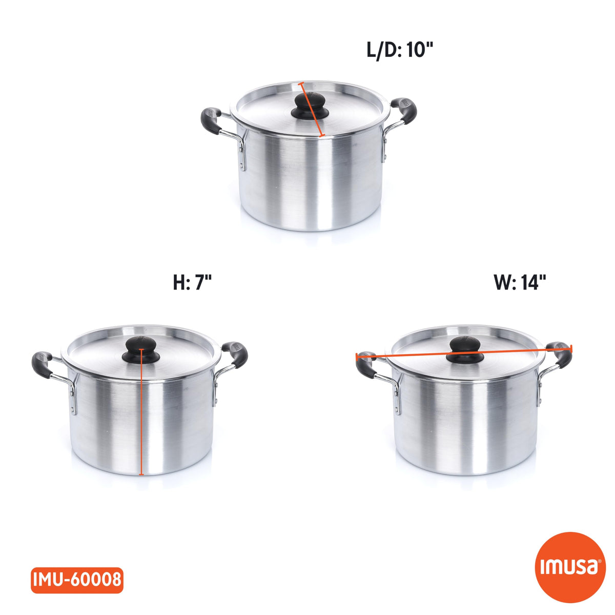 Silver 8 Quart Aluminum Stock Pot with Lid V90601