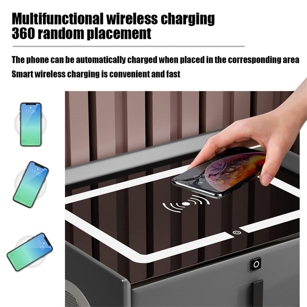 Pink 3 Drawer Smart Bedside Table with USB Charging H8519