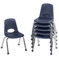 12" School Stack Chair with Ball Glides, Navy, 6-Pack A68375