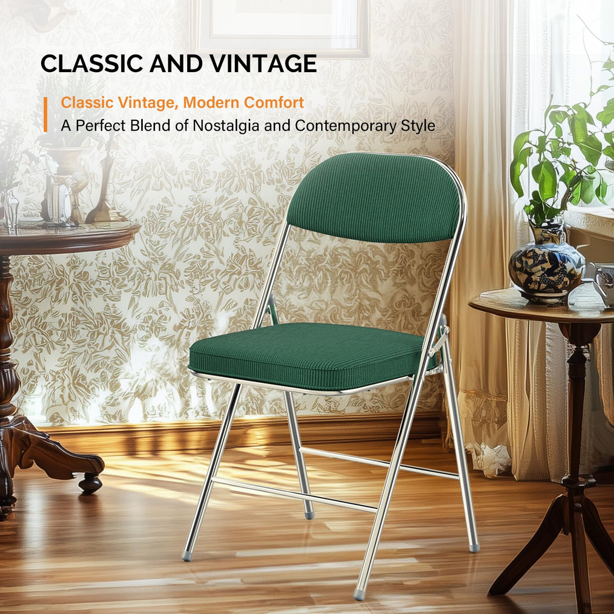 2 Pack Olive Green Folding Chairs with Padded Seat S27435