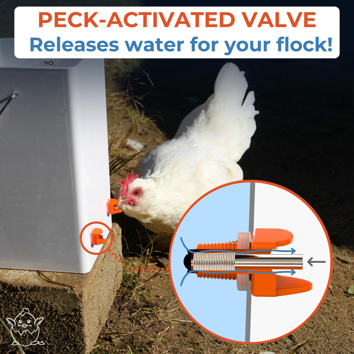 Orange Pack of 15 Chicken Nipple Waterer Z46909