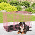 48" Large Double Door Folding Metal Wire Dog Crate with Divider Panel I511