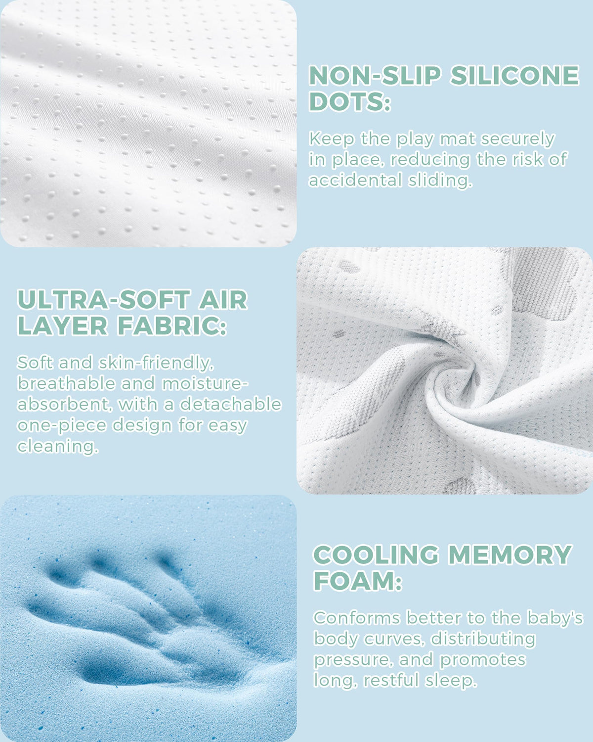 38x26'' Breathable Soft Plush Memory Foam Pack and Play Mattress I2216