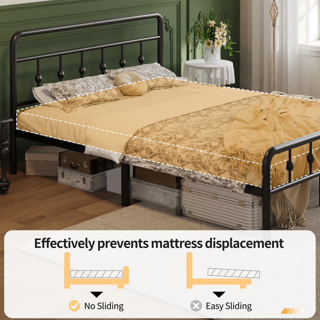 12 Inch Full Bed Frame with Headboard and Footboard W896