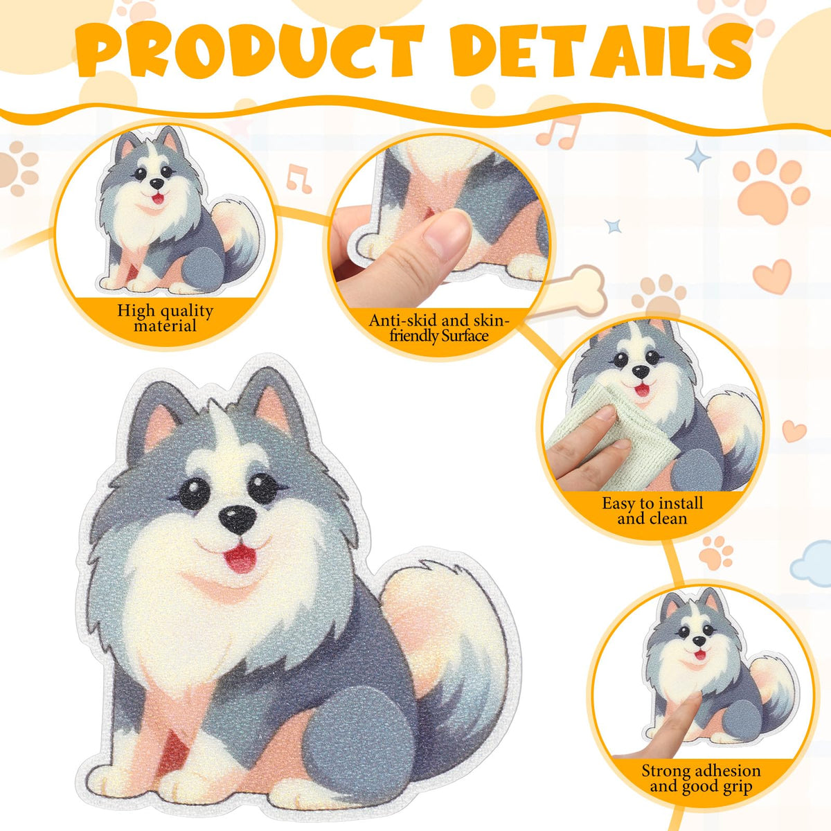24 Pcs Dog Bathtub Non Slip Stickers R650