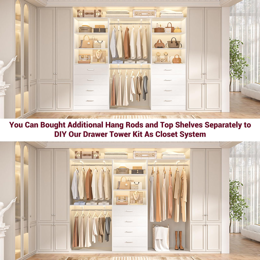 Wood Closet Organizer with 4 Drawers M32455