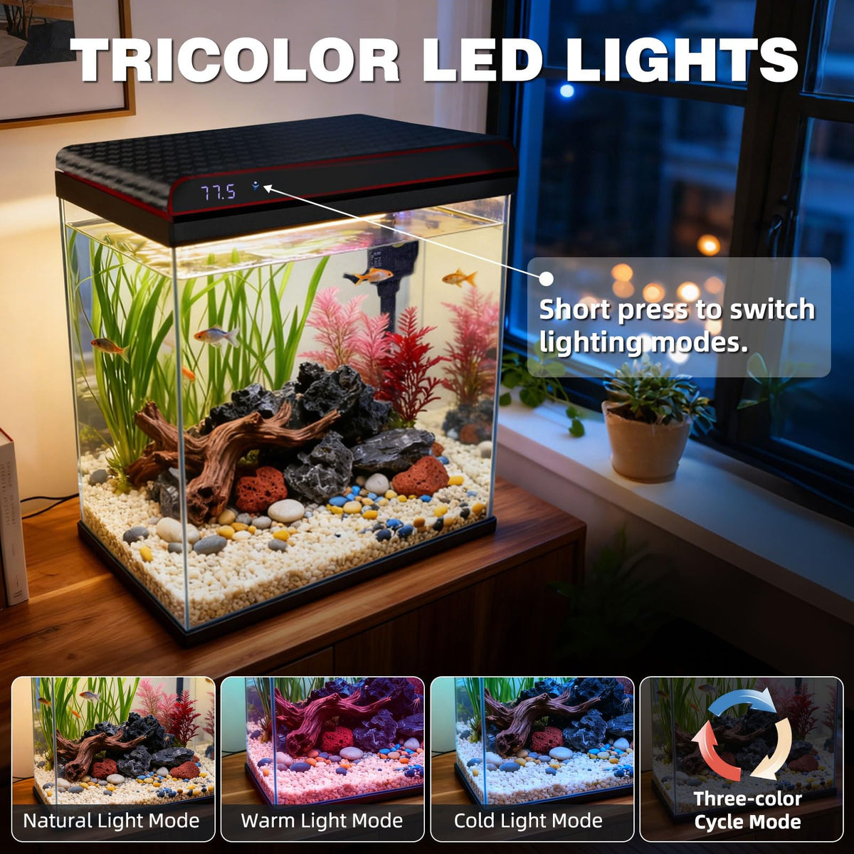 10 Gallon Glass Fish Tank Aquarium Starter Kit V4332
