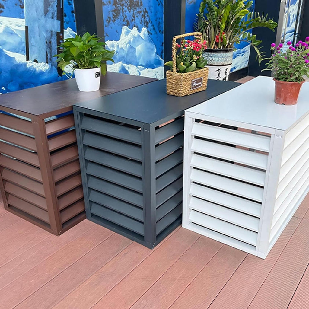 Air Conditioner Fence for Outside Units, Mini Split Pipe Cover, Aluminum AC Cover X834964