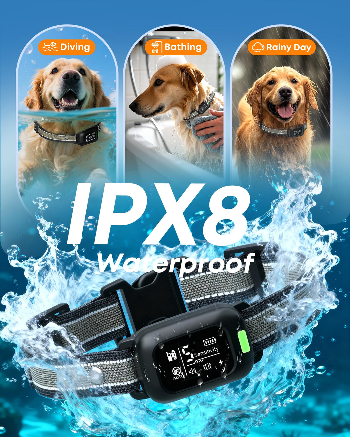 2-in-1 Dog Bark & Shock Collar with Remote X104676
