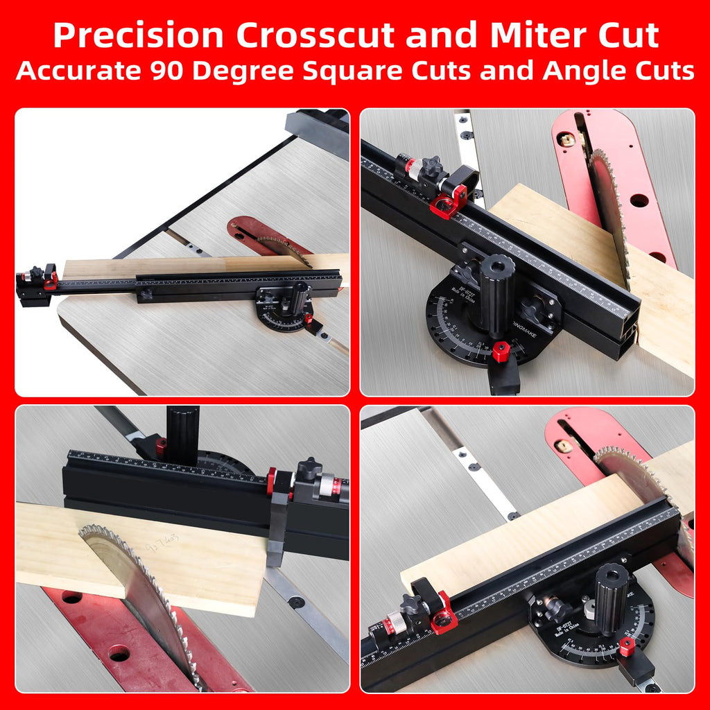 Table Saw Miter Gauge with Extendable Fence and Flip Stop E63123
