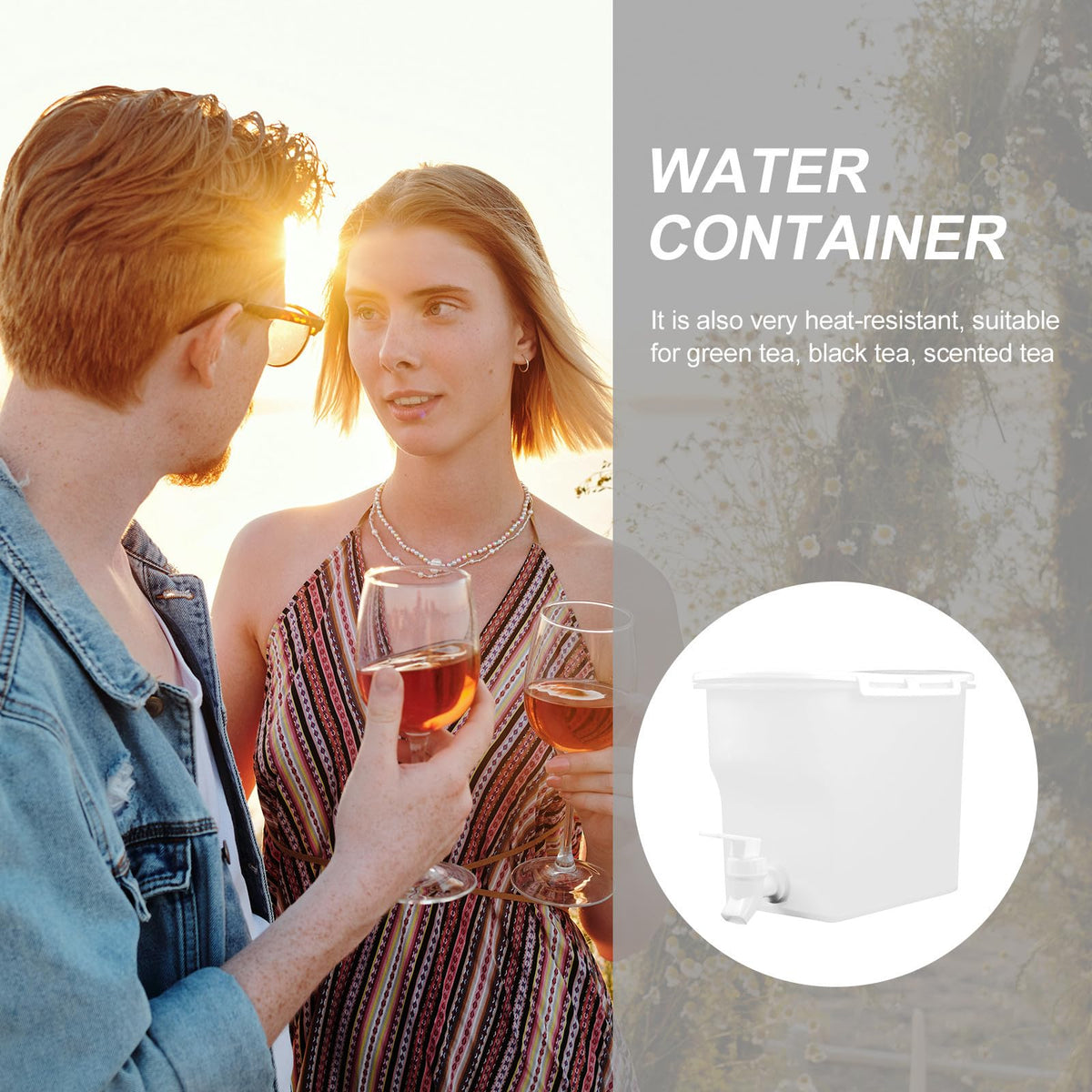 Cold Water Kettle with Faucet Large Capacity PP Water Pitcher C270