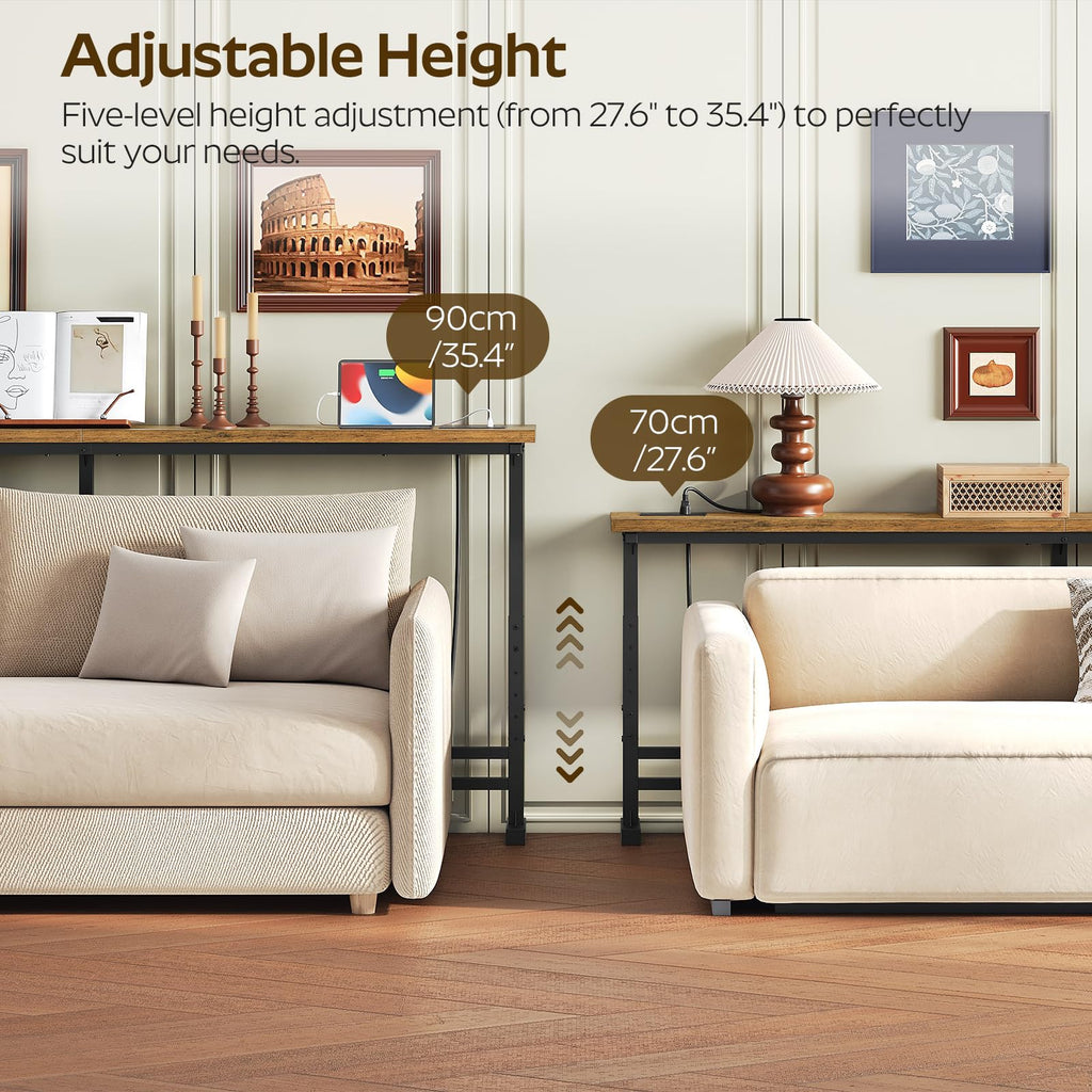 70.9" Console Table with Adjustable Height and Power Outlet F5616