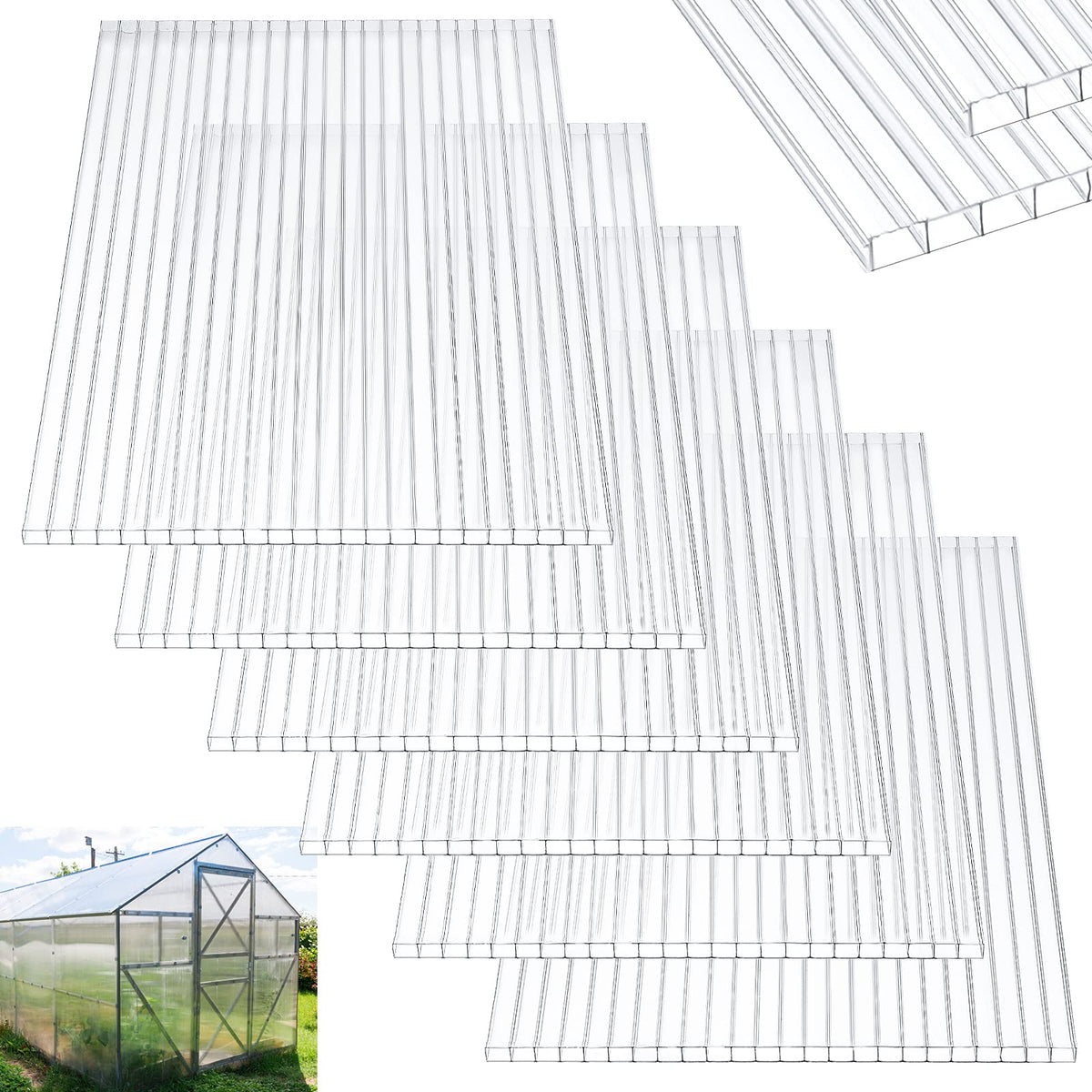 12 Pack Polycarbonate Greenhouse Panels O6683