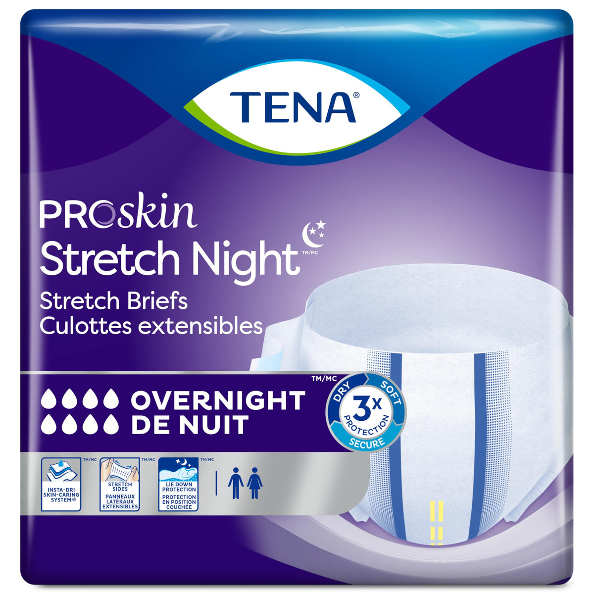 Overnight Incontinence Stretch Briefs L/XL 12 ct W76328