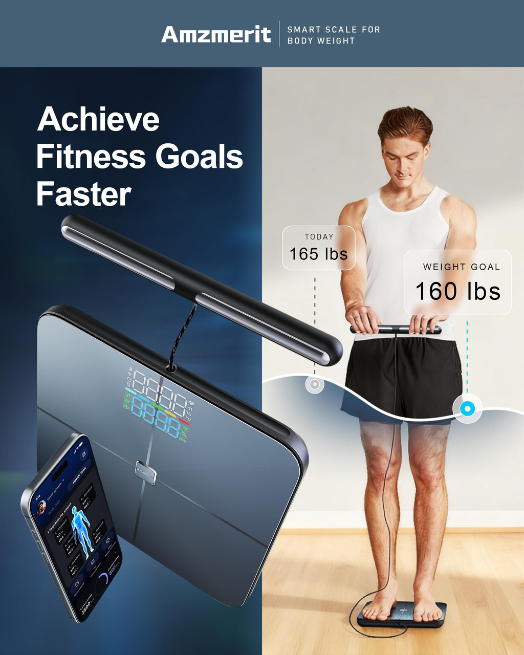 Smart Body Weight Scale with Handle H429