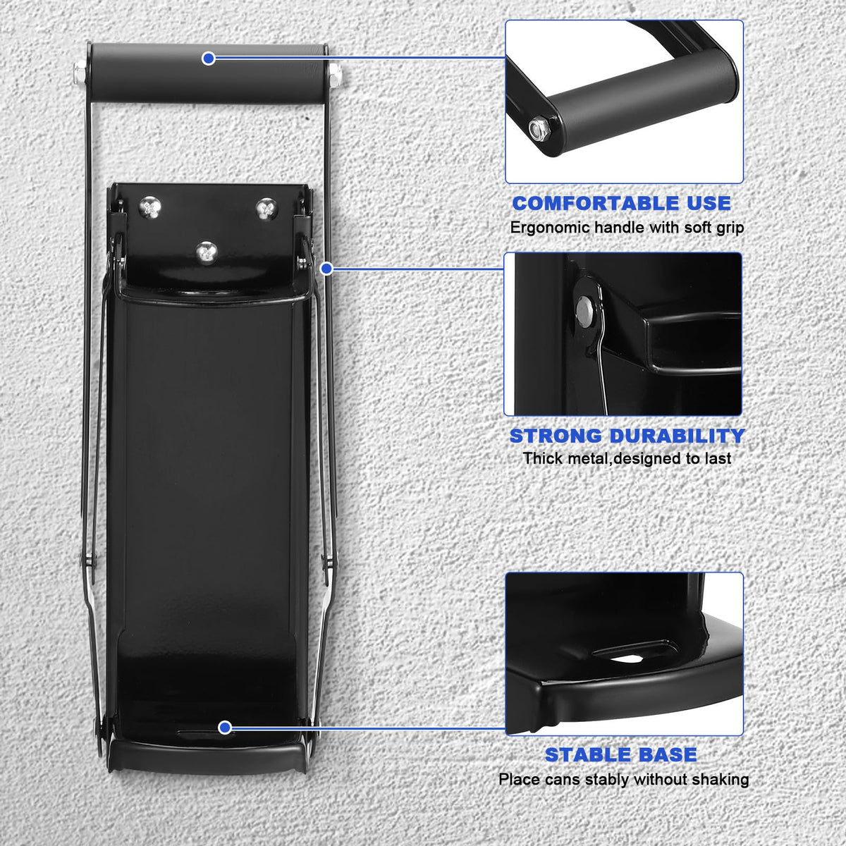 Wall Mounted Stainless Steel Can Crusher with Built in Opener T2025