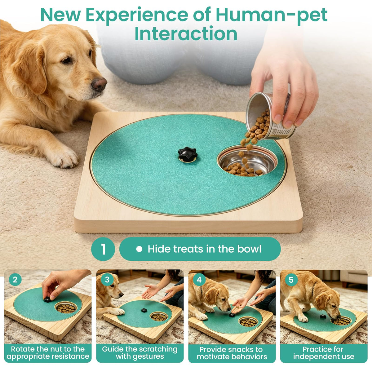 Wooden Dog Nail Scratch Board with Treat Box Y437