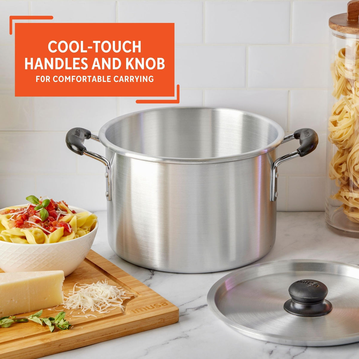 Silver 8 Quart Aluminum Stock Pot with Lid V90601