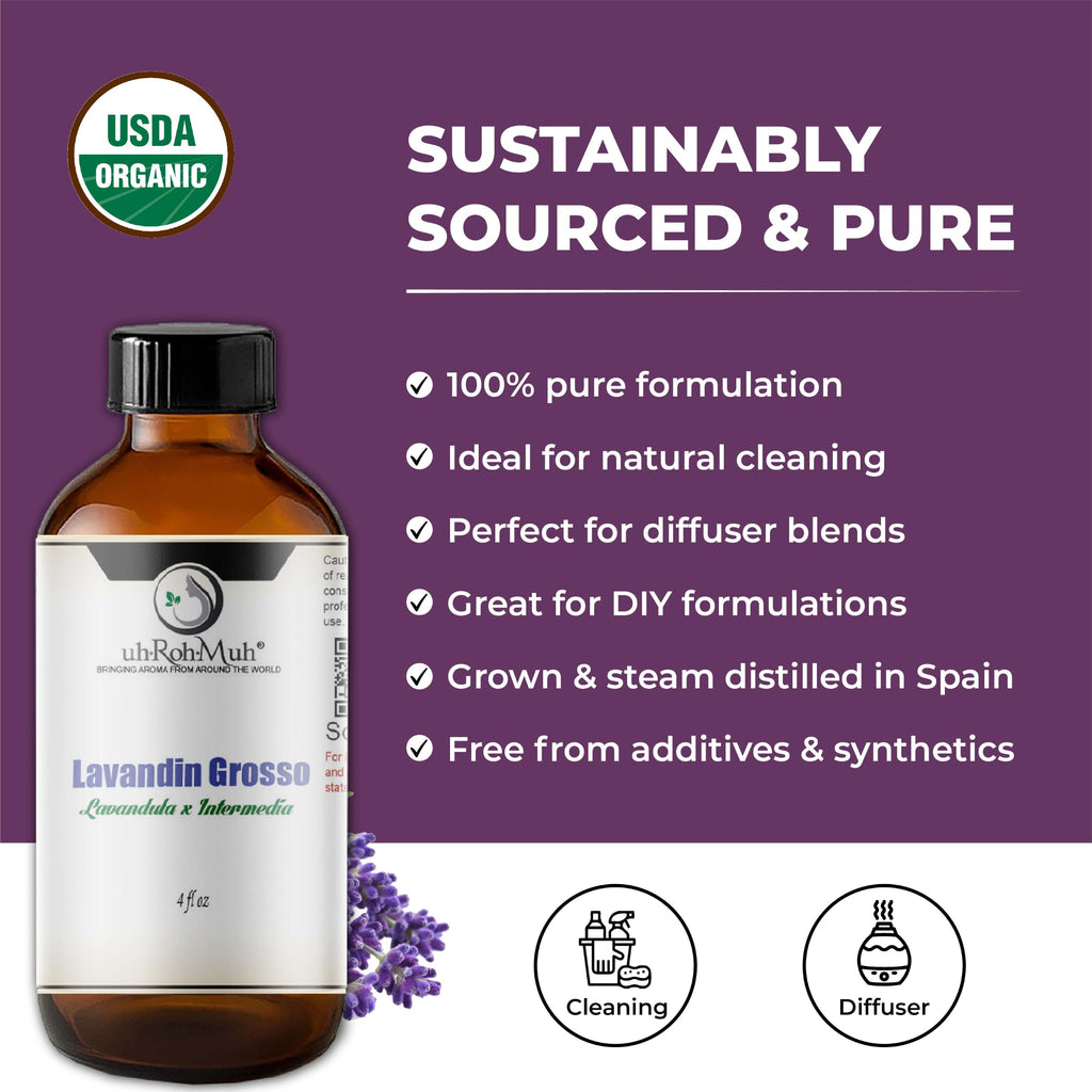 Organic Lavandin Grosso Essential Oil 4 Fl Oz Y664006