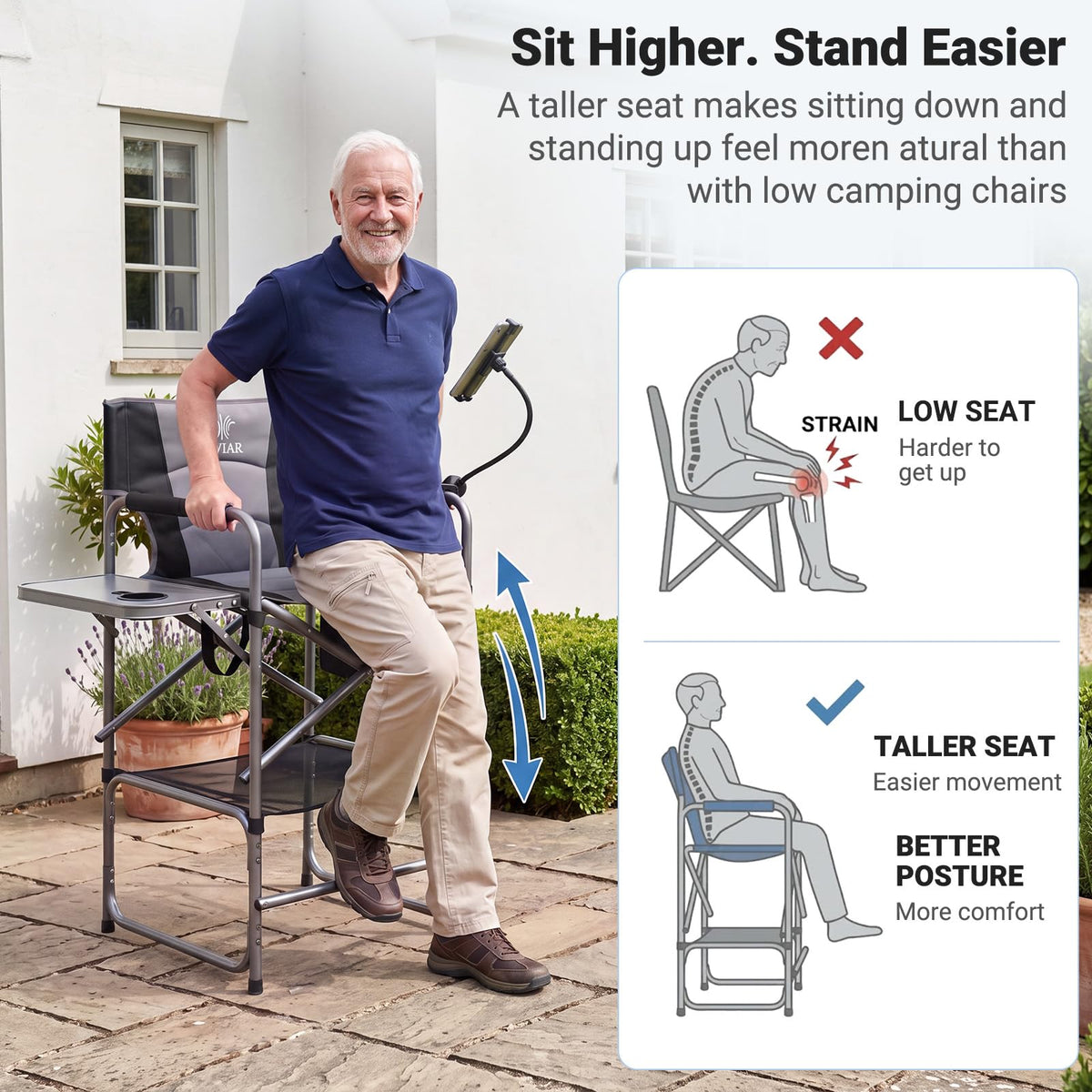 Foldable Directors Chair with Tablet Holder N515793