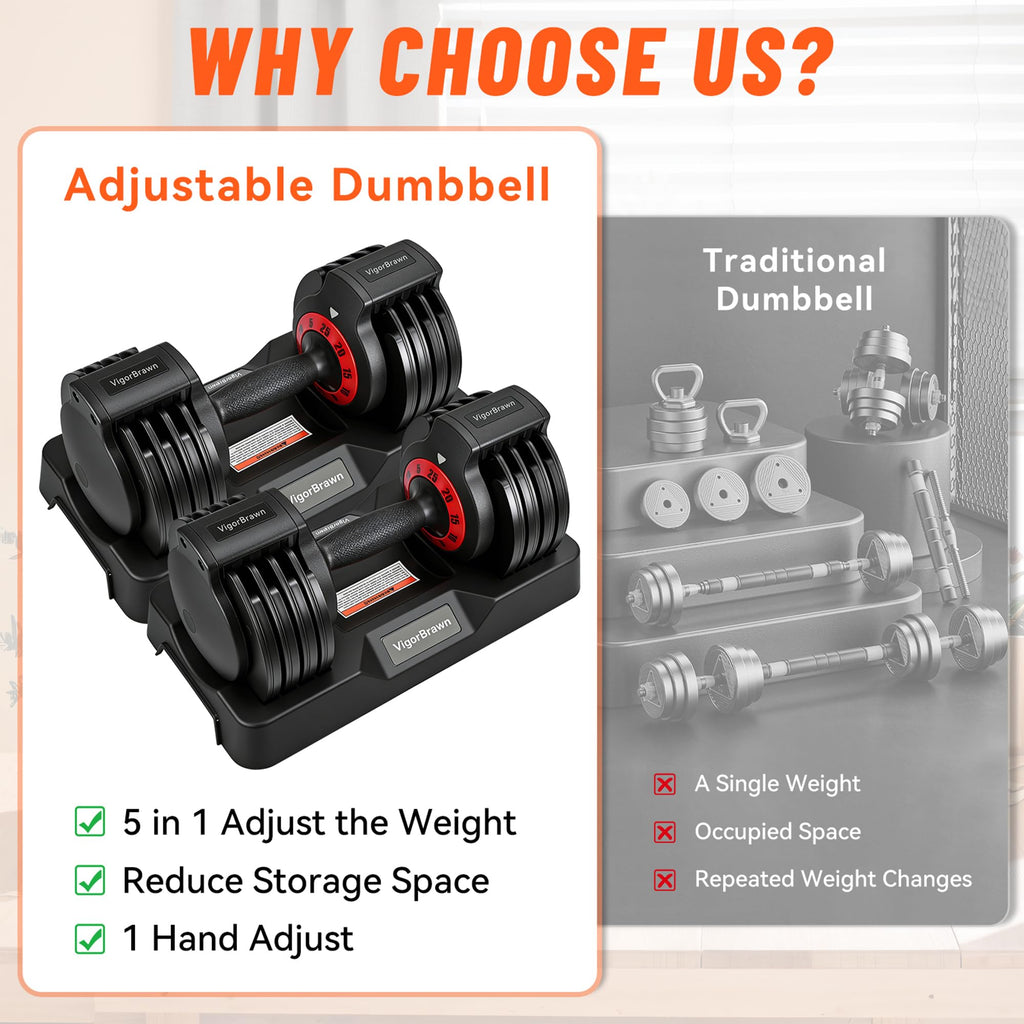 Adjustable Dumbbell Set with Storage Case R983560
