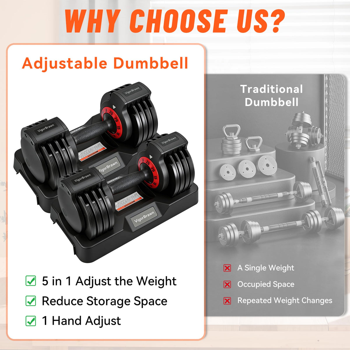 Adjustable Dumbbell Set with Storage Case R983560