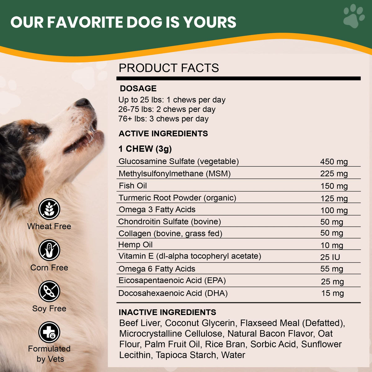 Hemp & Hips Large Breed Dog Joint Chews 60ct U21809