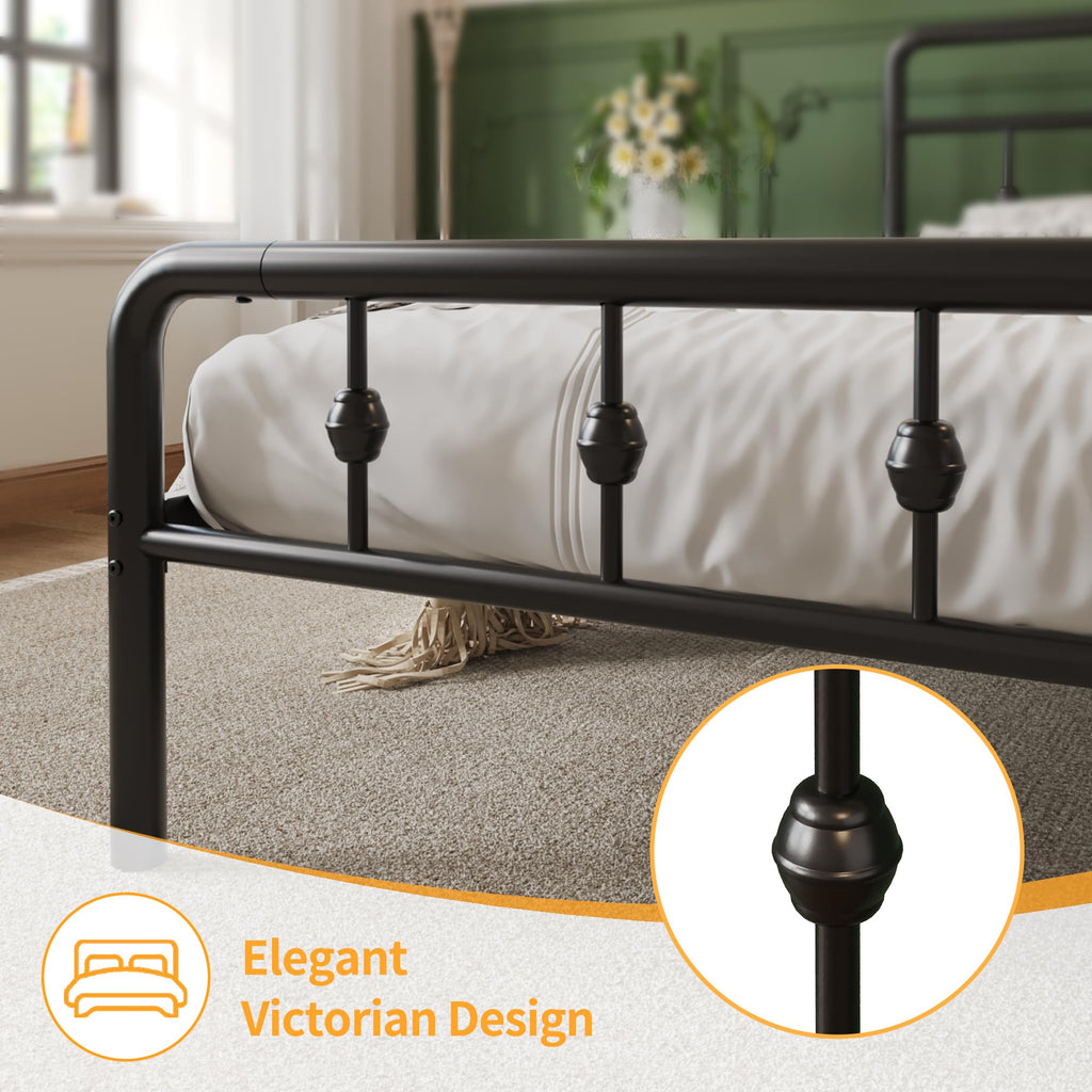 12 Inch Full Bed Frame with Headboard and Footboard W896