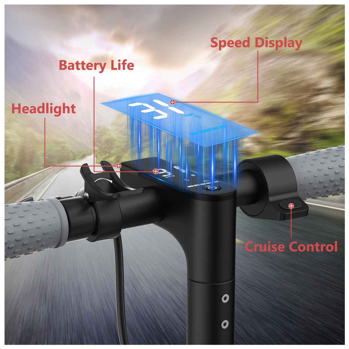 Electric Scooter with 350W/500W Motor, 19-20 MPH, Foldable K4010