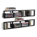 34 Inch Media Storage Rack Organizer Metal Floating Shelf Set of 2 Black C62210