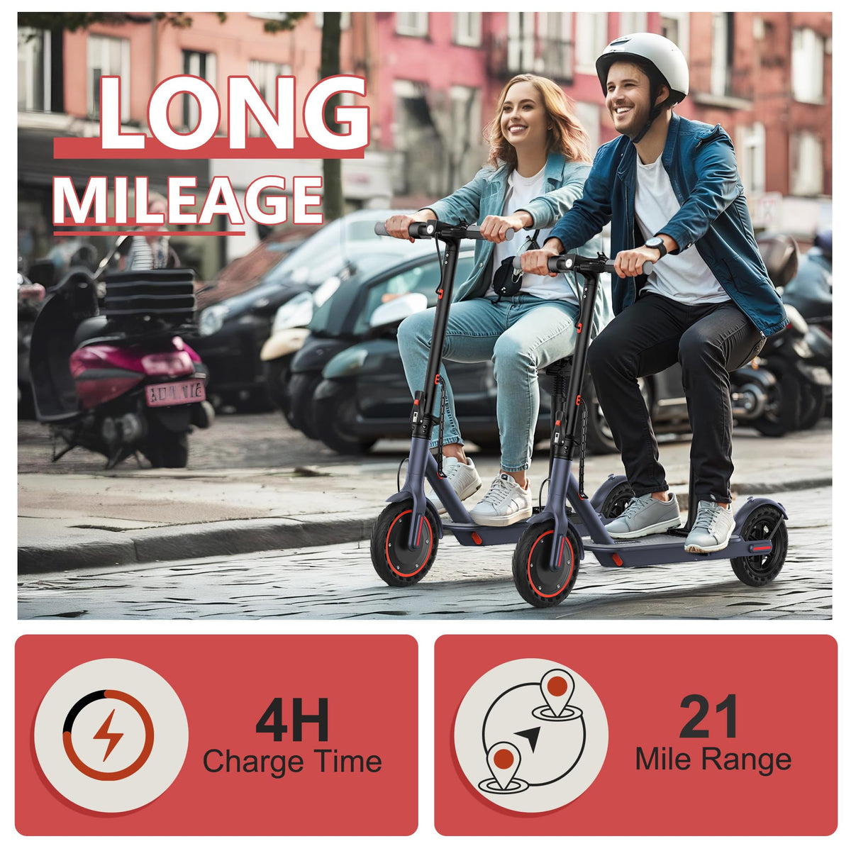 Electric Scooter with 350W/500W Motor, 19-20 MPH, Foldable K4010