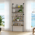 5 Tier Rustic Industrial Pipe Floating Wall Shelves R101