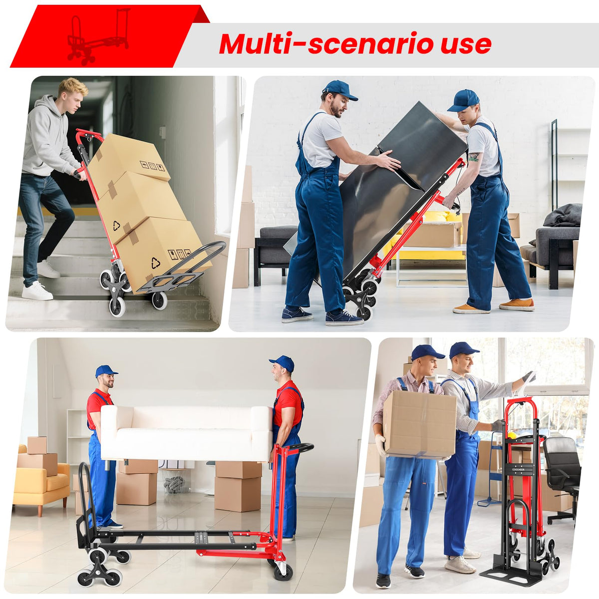 Heavy Duty 1000LBS 3 in 1 Convertible Folding Hand Truck Dolly Cart with Solid Wheels U32740