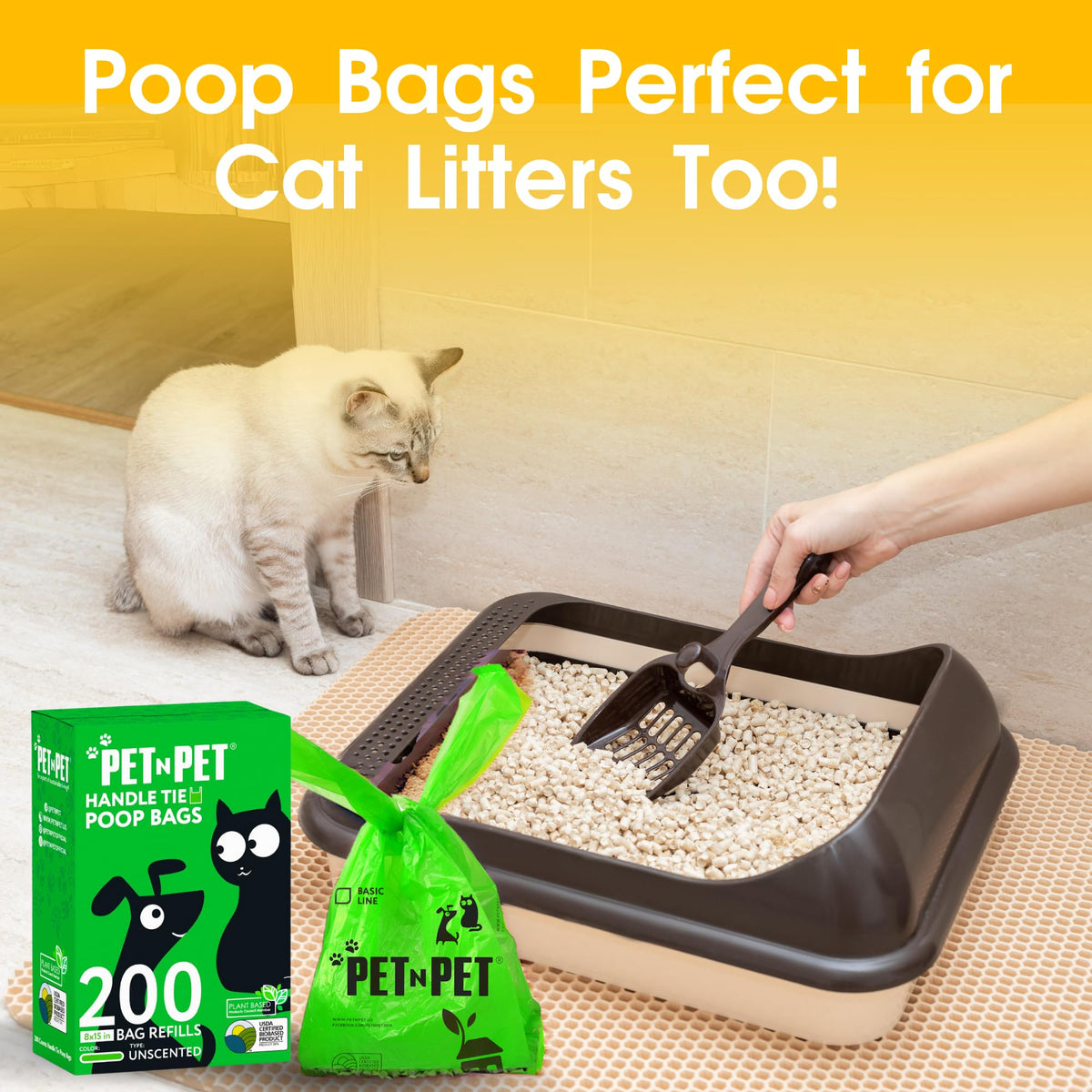 200 Count Unscented Tie Handles Poop Bags M902