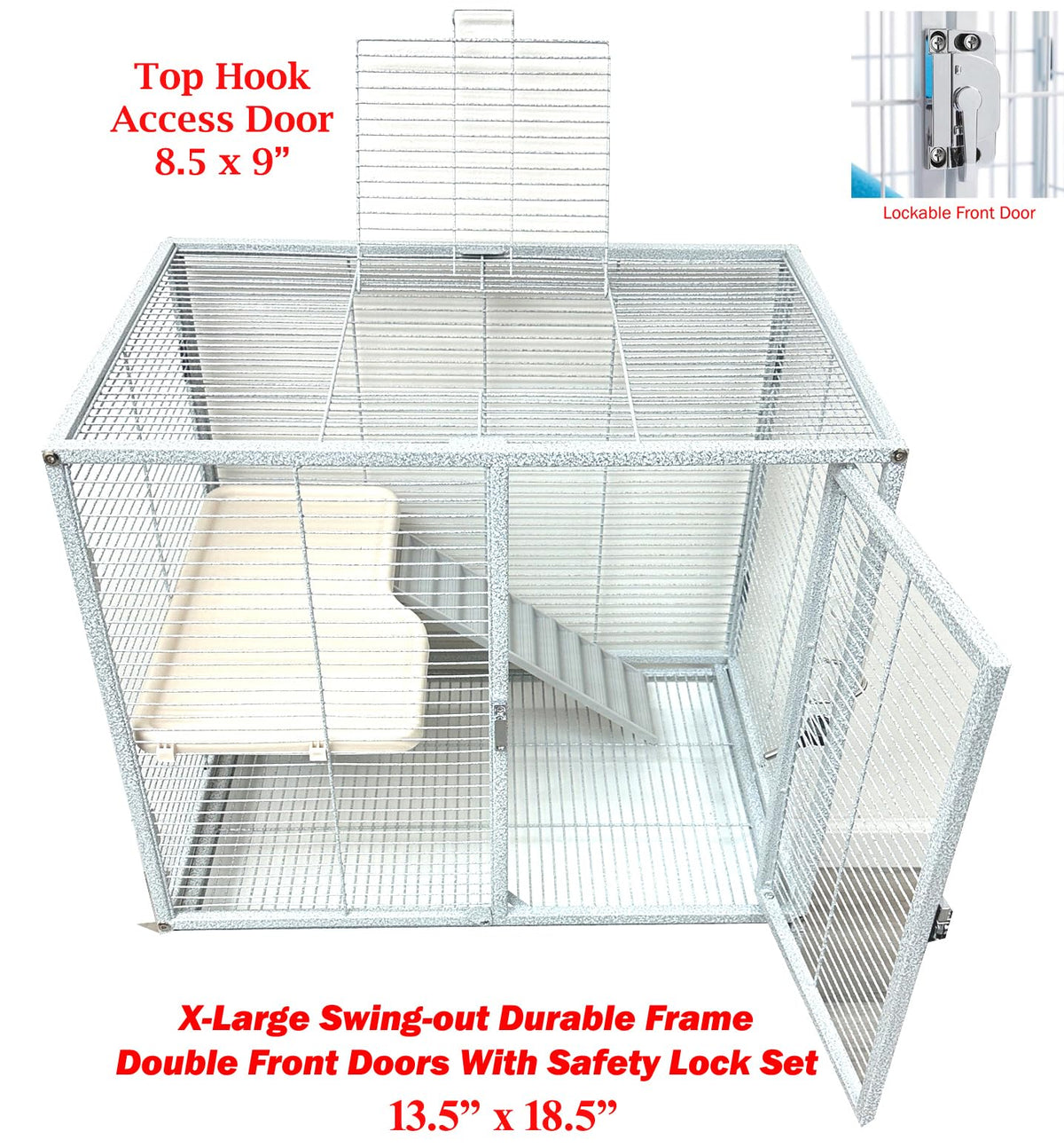 X-Large 4-Tiers Two Full Story Double Unit Critter Home On Wheels P8492
