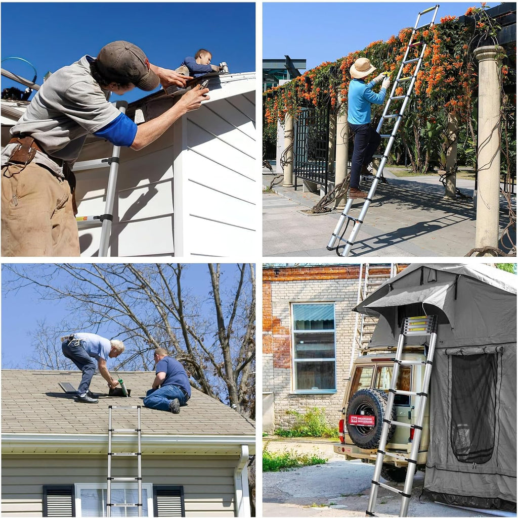 16.5FT Aluminum Telescoping Ladder 300 lbs I80683