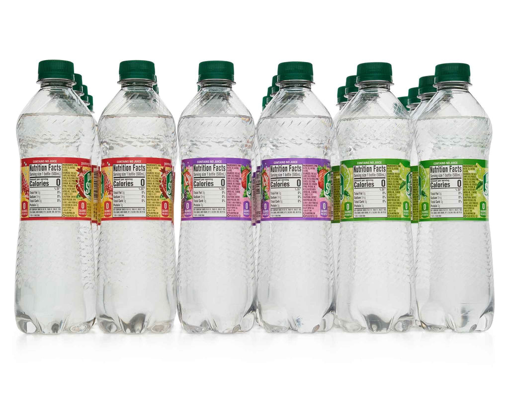 Sparkling Natural Spring Water Variety Pack 24 Half Liter Bottles E9383