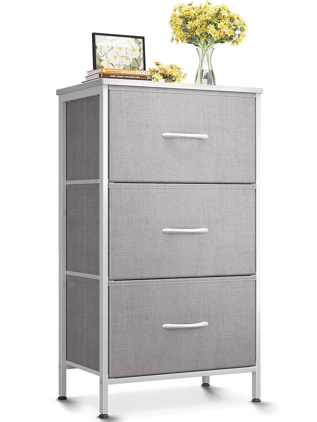 Light Grey 3 Drawer Dresser O613847