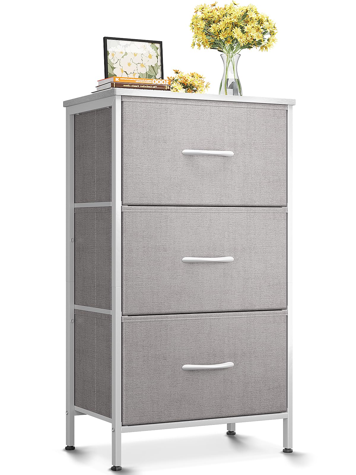 Light Grey 3 Drawer Dresser O613847