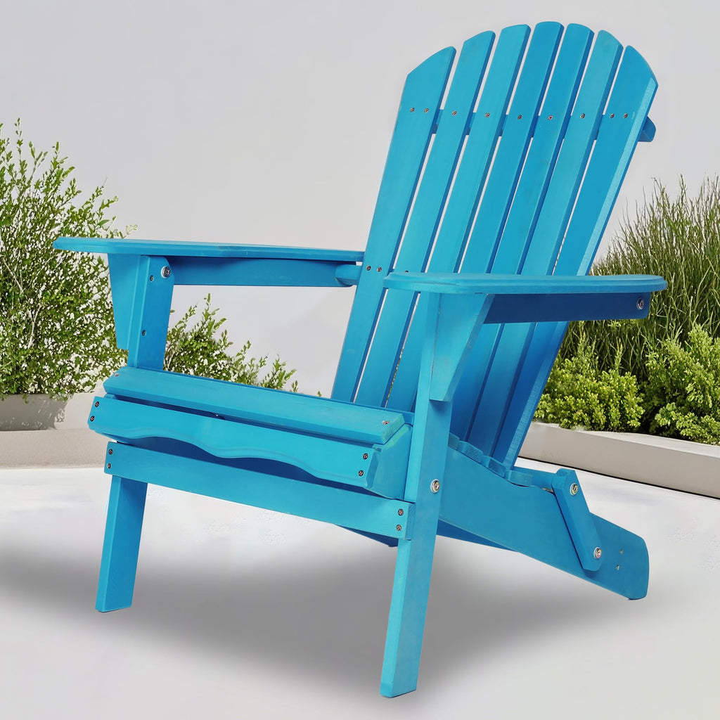 Wooden Folding Adirondack Chair Set of 2 Solid Cedar I456