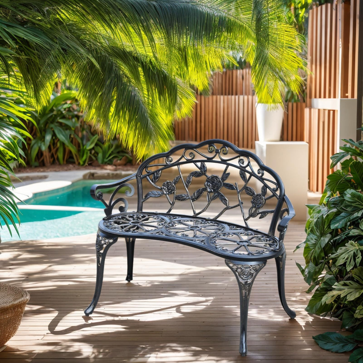 Cast Aluminium Outdoor Bench D610663