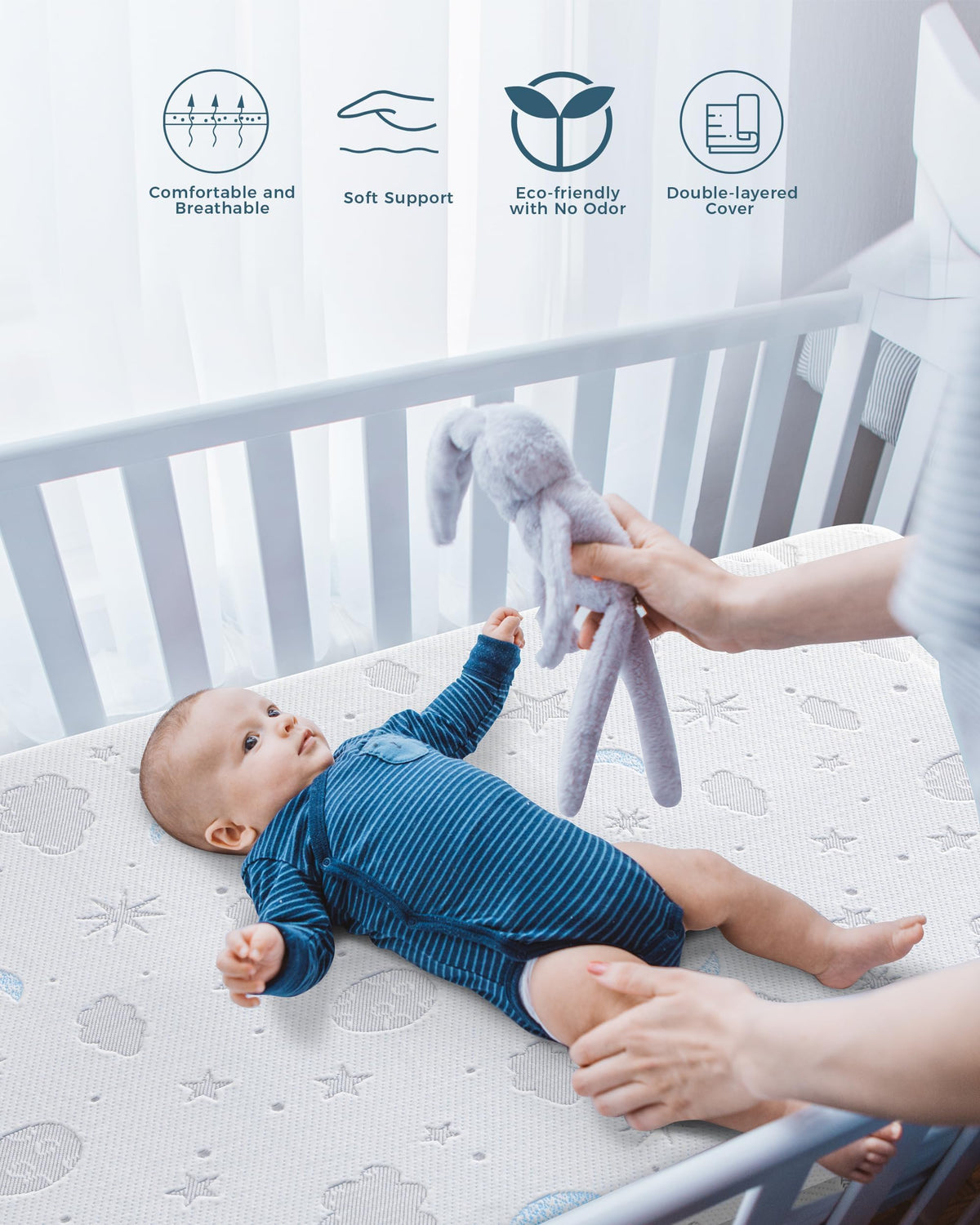 38x26'' Breathable Soft Plush Memory Foam Pack and Play Mattress I2216